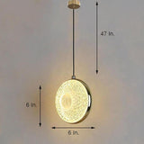 Modern Ring Shaped LED Pendant Light with Electroplated Metal and Acrylic Shade for Dining Room