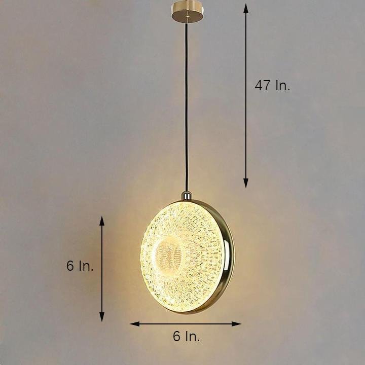 Modern Ring Shaped LED Pendant Light with Electroplated Metal and Acrylic Shade for Dining Room
