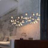 Modern Rose Gold Firefly LED Chandelier Contemporary Nature Inspired Leaf Pendant Lighting