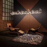 Modern Rose Gold Firefly LED Chandelier Contemporary Nature Inspired Leaf Pendant Lighting