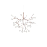 Modern Rose Gold Firefly LED Chandelier Contemporary Nature Inspired Leaf Pendant Lighting