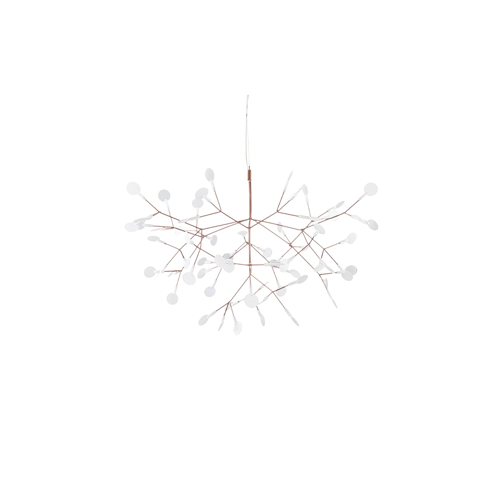 Modern Rose Gold Firefly LED Chandelier Contemporary Nature Inspired Leaf Pendant Lighting