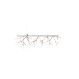 Modern Rose Gold Firefly LED Chandelier Contemporary Nature Inspired Leaf Pendant Lighting