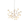 Modern Rose Gold Firefly LED Chandelier Contemporary Nature Inspired Leaf Pendant Lighting
