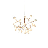 Modern Rose Gold Firefly LED Chandelier Contemporary Nature Inspired Leaf Pendant Lighting