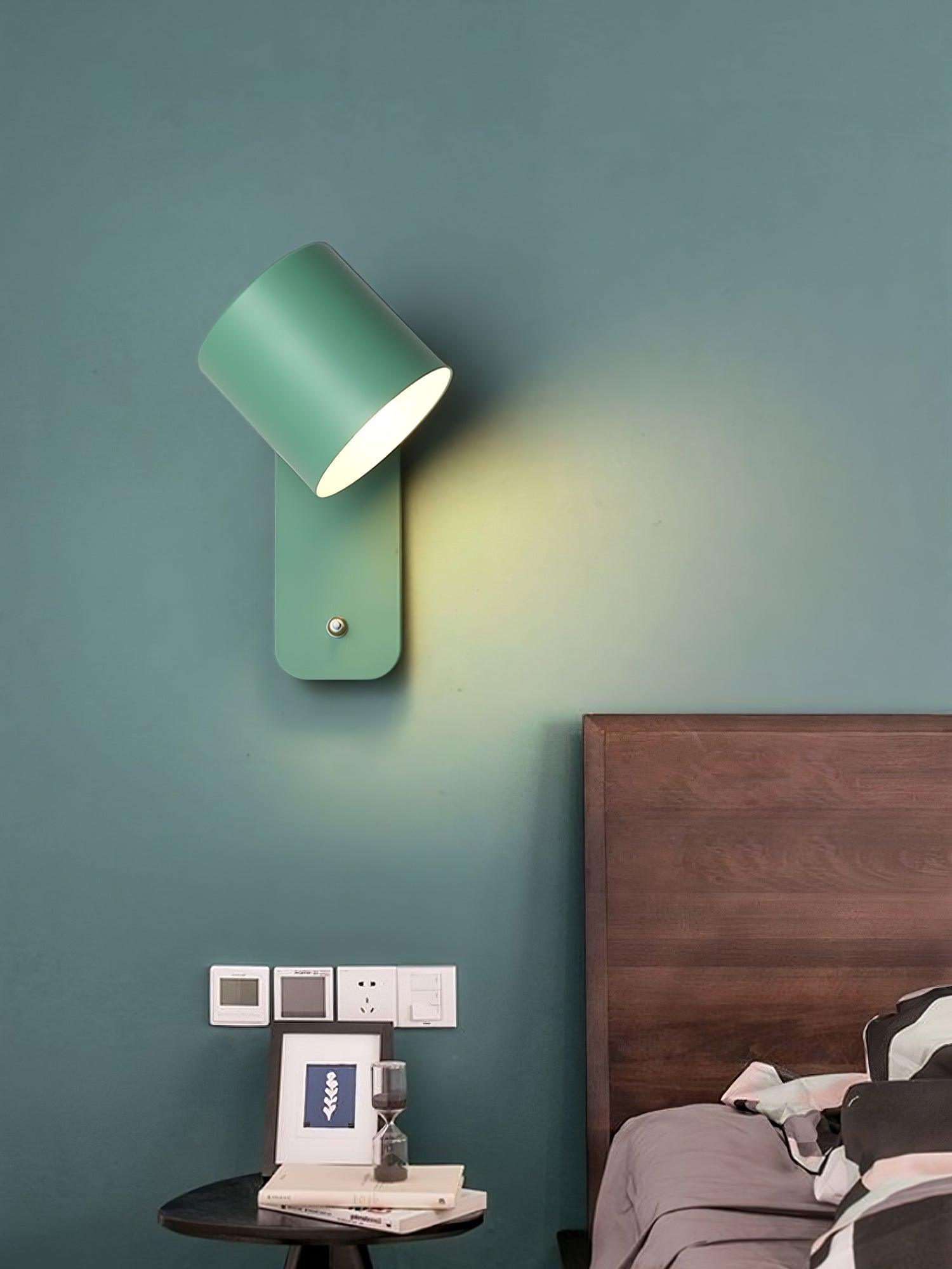 Modern Rotatable Cylinder Wall Lamp Adjustable Metal Sconce for Bedroom and Living Room