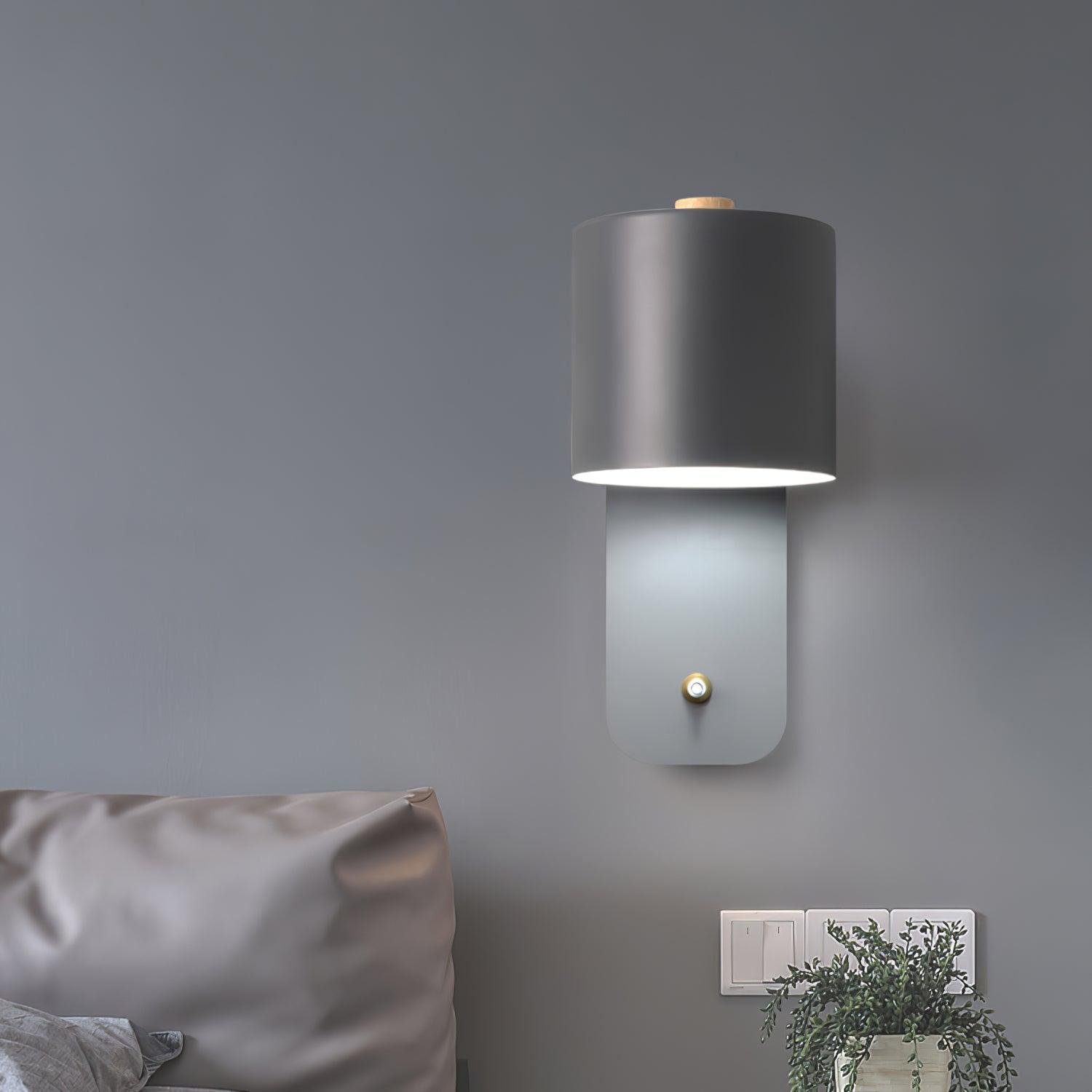 Modern Rotatable Cylinder Wall Lamp Adjustable Metal Sconce for Bedroom and Living Room