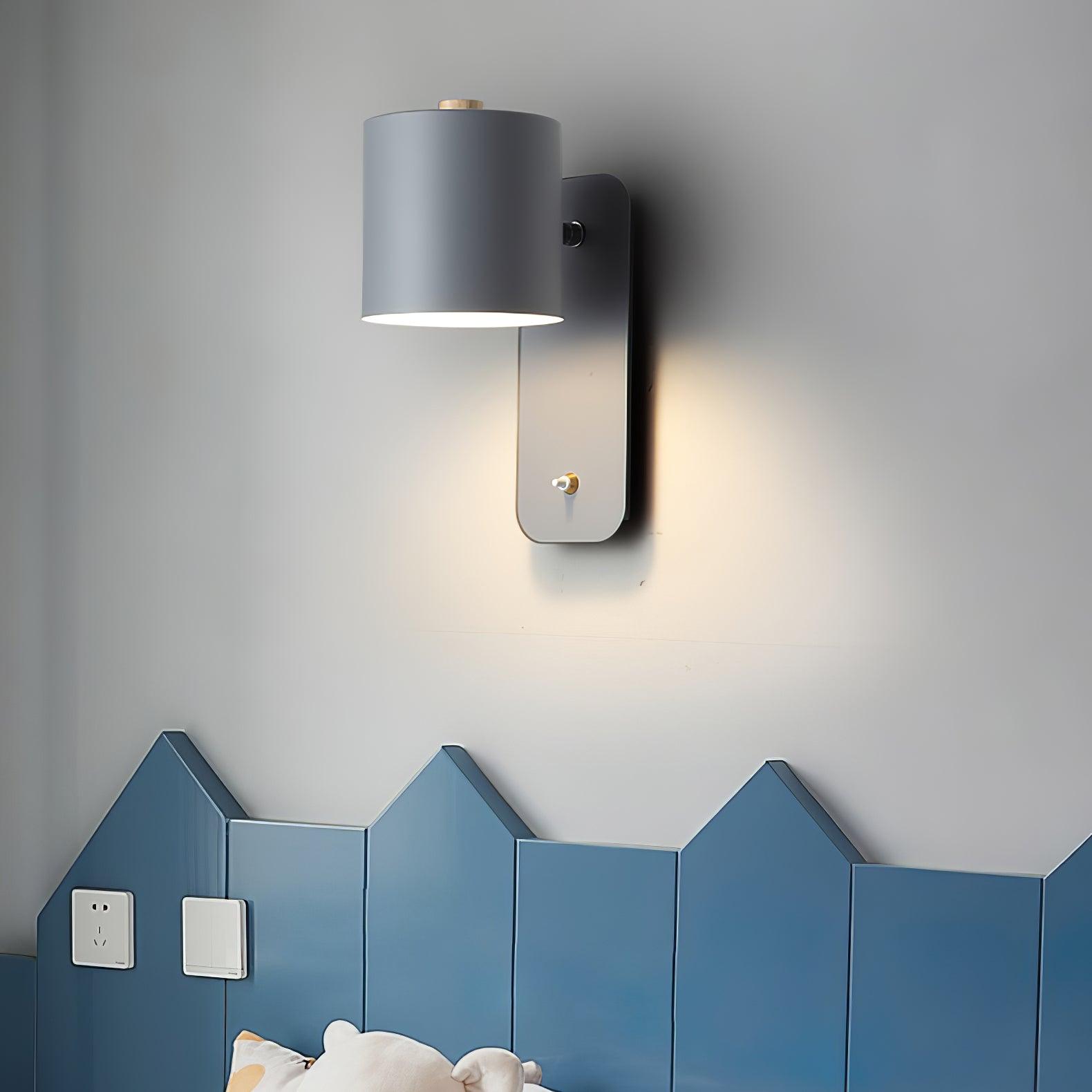 Modern Rotatable Cylinder Wall Lamp Adjustable Metal Sconce for Bedroom and Living Room