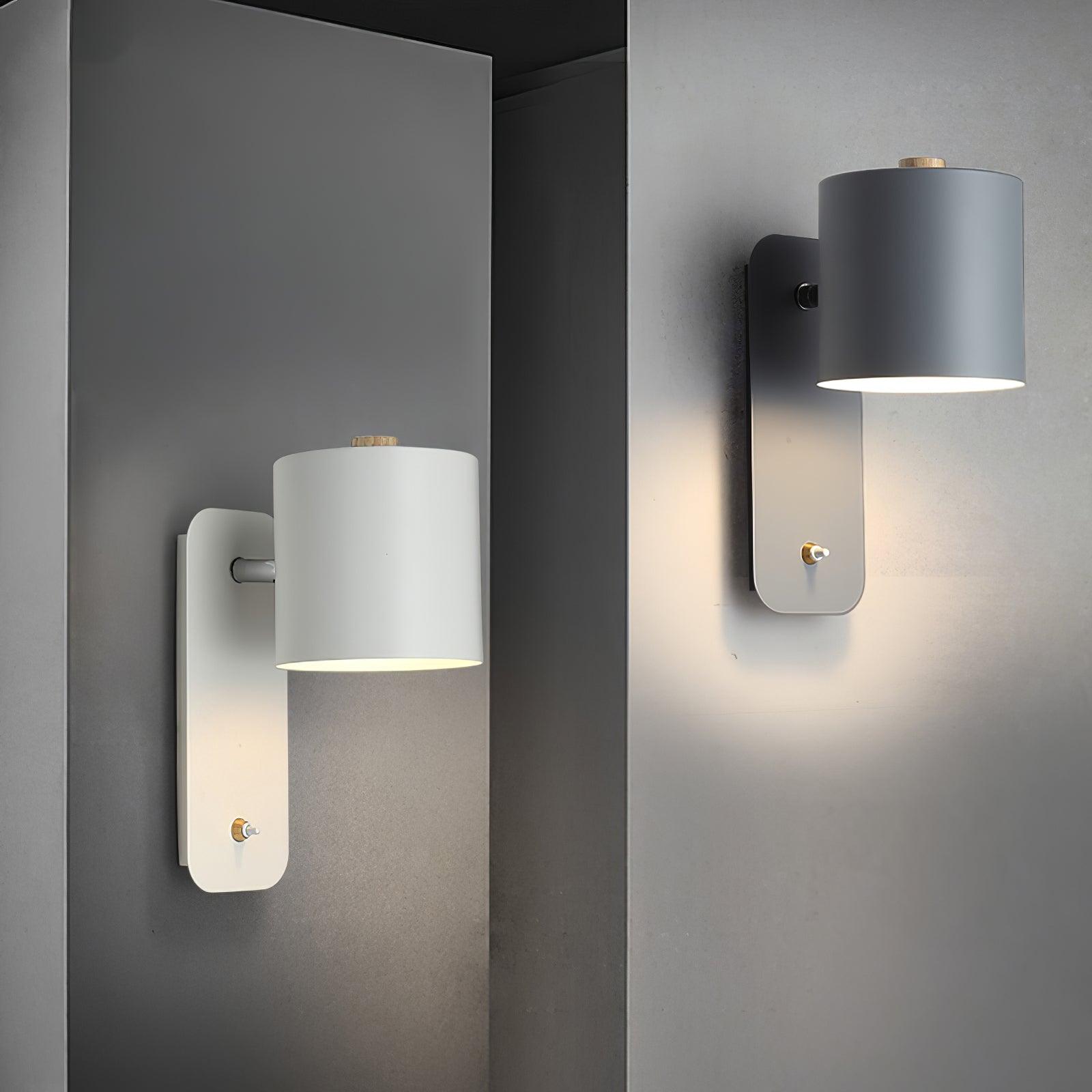 Modern Rotatable Cylinder Wall Lamp Adjustable Metal Sconce for Bedroom and Living Room