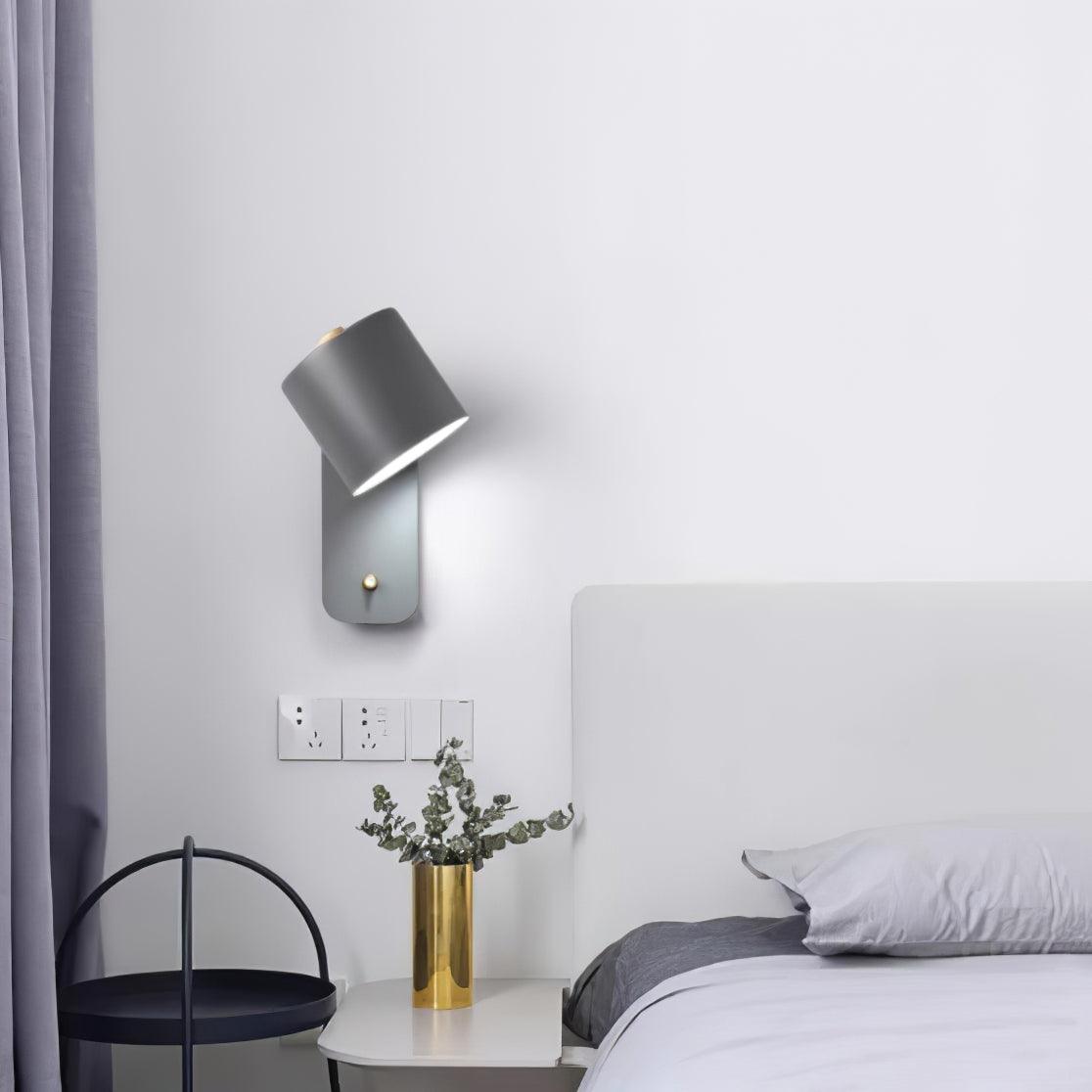 Modern Rotatable Cylinder Wall Lamp Adjustable Metal Sconce for Bedroom and Living Room
