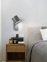 Modern Rotatable Cylinder Wall Lamp Adjustable Metal Sconce for Bedroom and Living Room