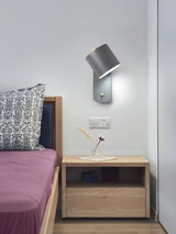 Modern Rotatable Cylinder Wall Lamp Adjustable Metal Sconce for Bedroom and Living Room