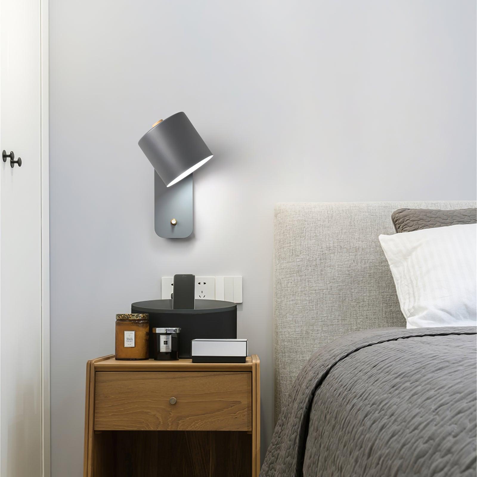 Modern Rotatable Cylinder Wall Lamp Adjustable Metal Sconce for Bedroom and Living Room