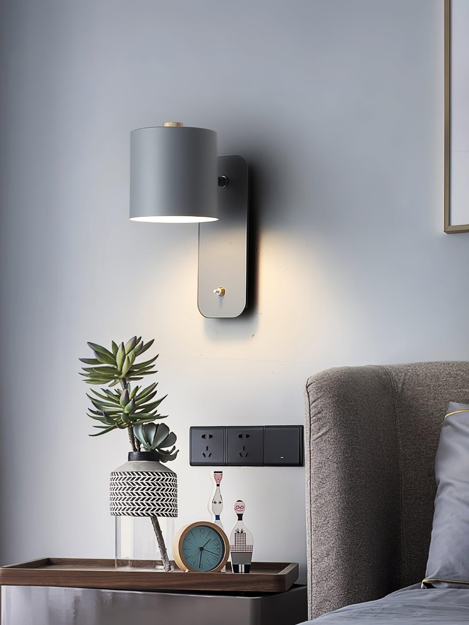 Modern Rotatable Cylinder Wall Lamp Adjustable Metal Sconce for Bedroom and Living Room