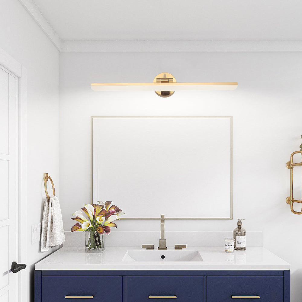 Modern Rotatable LED Bathroom Vanity Light Bar with Copper Frame in Black and Gold