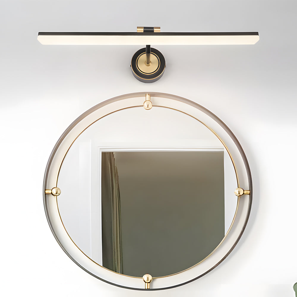 Modern Rotatable LED Bathroom Vanity Light Bar with Copper Frame in Black and Gold