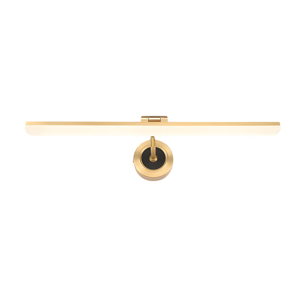 Modern Rotatable LED Bathroom Vanity Light Bar with Copper Frame in Black and Gold
