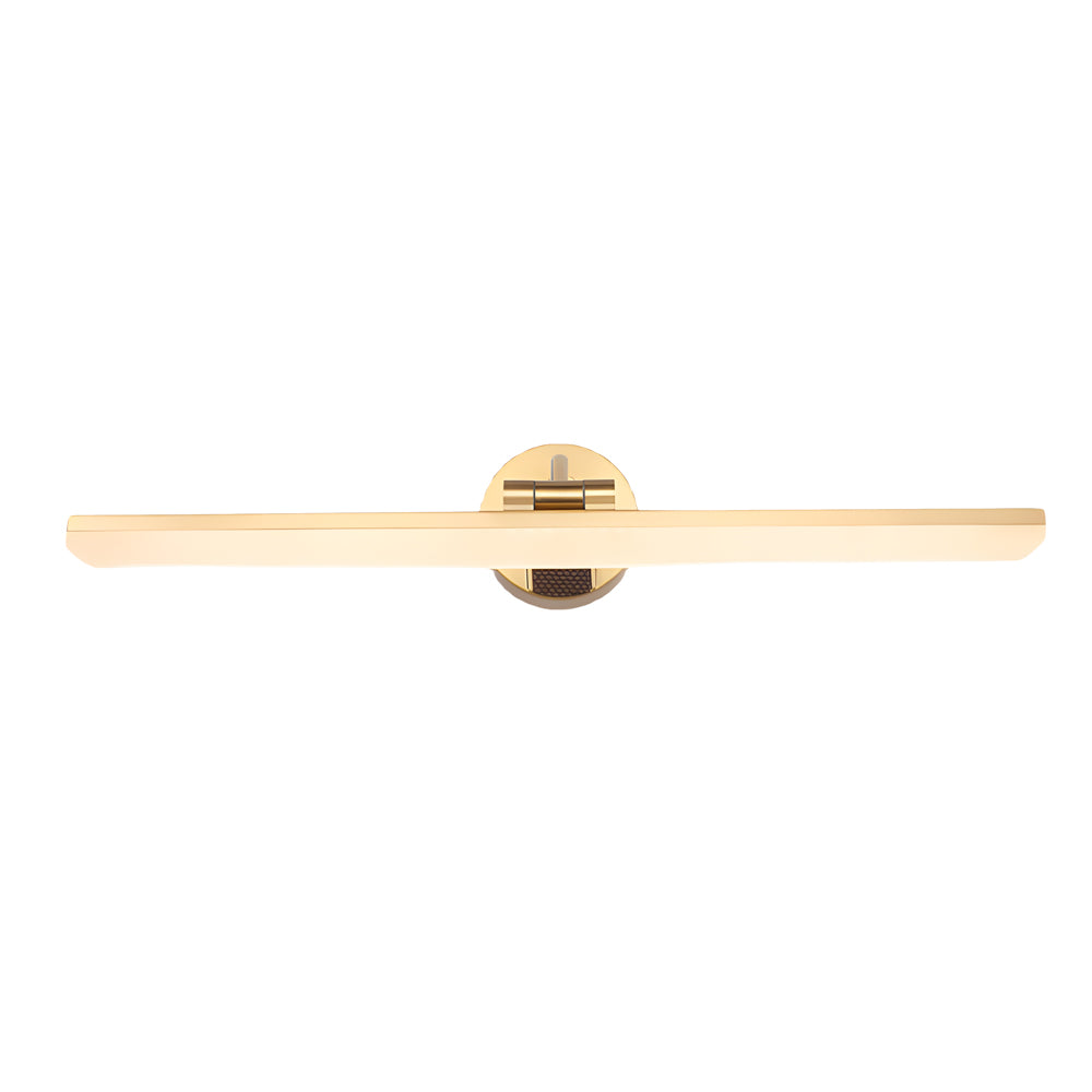 Modern Rotatable LED Bathroom Vanity Light Bar with Copper Frame in Black and Gold
