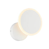Modern Rotatable LED Wall Sconce Round Iron Acrylic Bedside Lighting Fixture for Bedroom Hallway