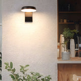 Modern Rotatable Motion Sensor Outdoor Wall Sconce Waterproof LED Exterior Lamp in Black
