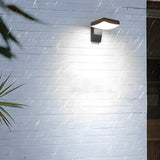 Modern Rotatable Motion Sensor Outdoor Wall Sconce Waterproof LED Exterior Lamp in Black