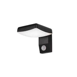 Modern Rotatable Motion Sensor Outdoor Wall Sconce Waterproof LED Exterior Lamp in Black