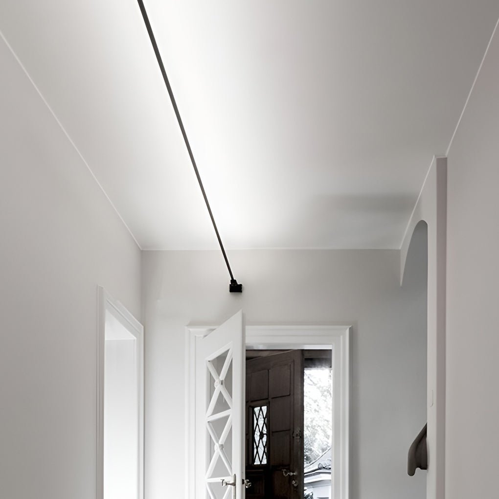 Modern Rotatable Skyline Linear LED Ceiling Light Slim Adjustable Steel Strip Fixture for Home