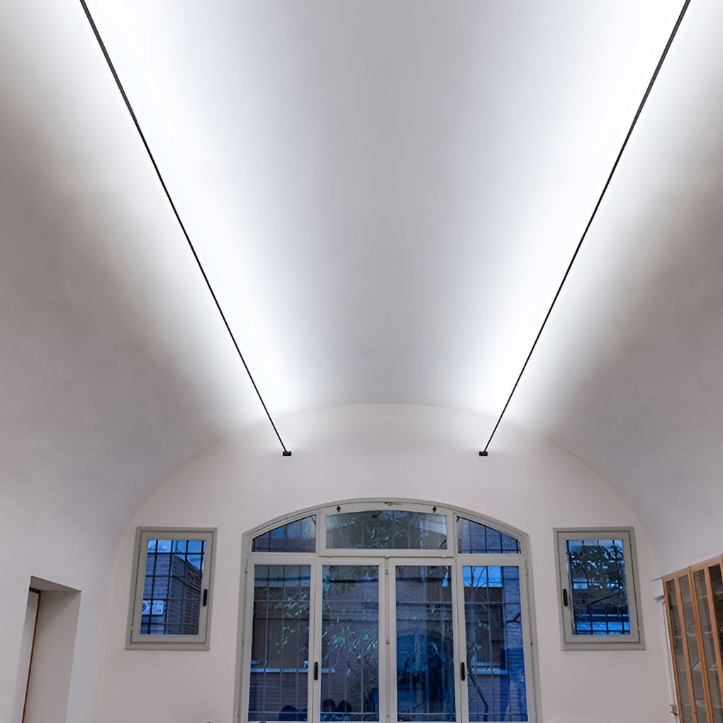 Modern Rotatable Skyline Linear LED Ceiling Light Slim Adjustable Steel Strip Fixture for Home