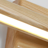 Modern Rotatable Wood LED Bathroom Vanity Light Adjustable 3 Color Temperature Dimming Fixture