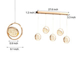 Modern Rotating Acrylic LED Chandelier with 3 Color Dimming for Dining Room and Living Room