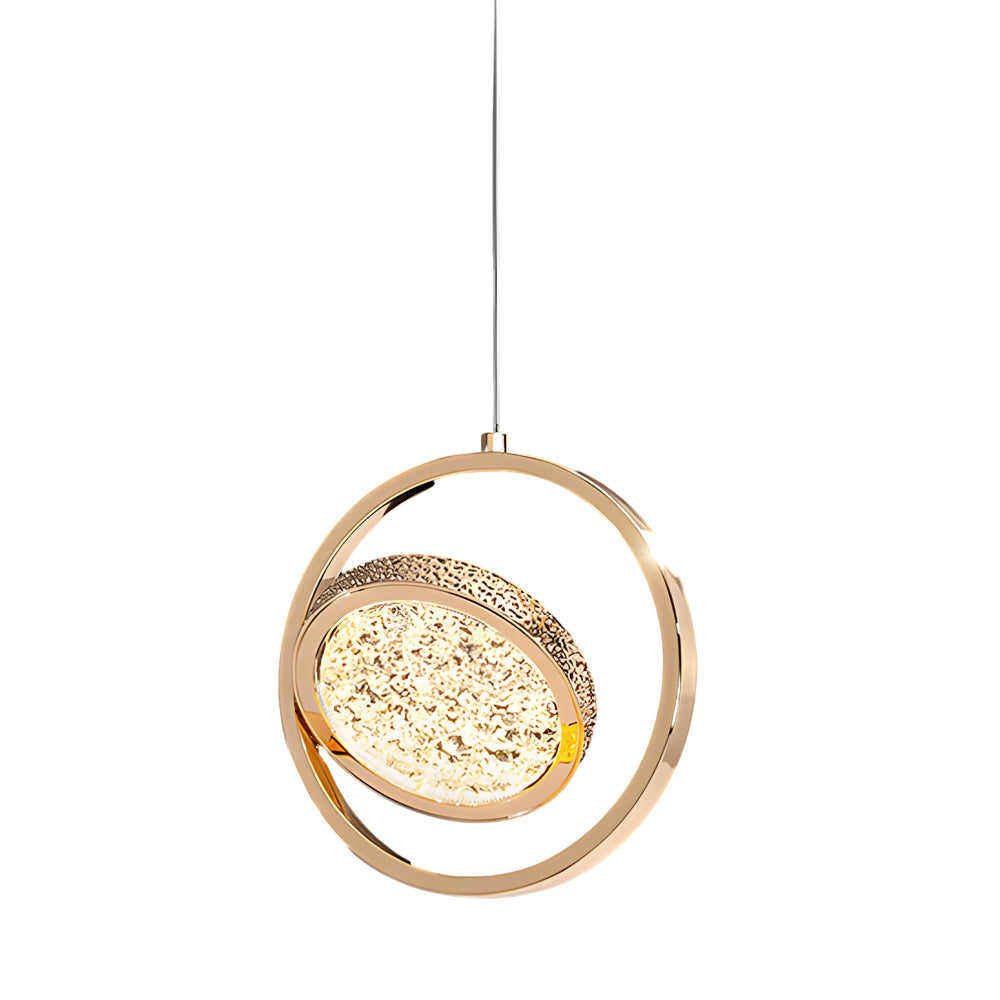 Modern Rotating Acrylic LED Chandelier with 3 Color Dimming for Dining Room and Living Room
