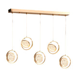 Modern Rotating Acrylic LED Chandelier with 3 Color Dimming for Dining Room and Living Room