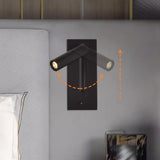 Modern Rotating LED Wall Sconce Adjustable Minimalist Bedside Reading Light Fixture