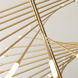 Modern Rotating Linear Fireworks Chandelier LED Pendant Light for Bedroom and Living Room
