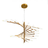 Modern Rotating Linear Fireworks Chandelier LED Pendant Light for Bedroom and Living Room