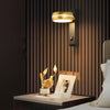 Modern Round 6W LED Rotatable Wall Sconce Bedside Reading Lamp Gold and Black Indoor Fixture