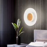 Modern Round Acrylic LED Wall Sconce Stripes Grid Pattern Lighting for Living Room and Bedroom