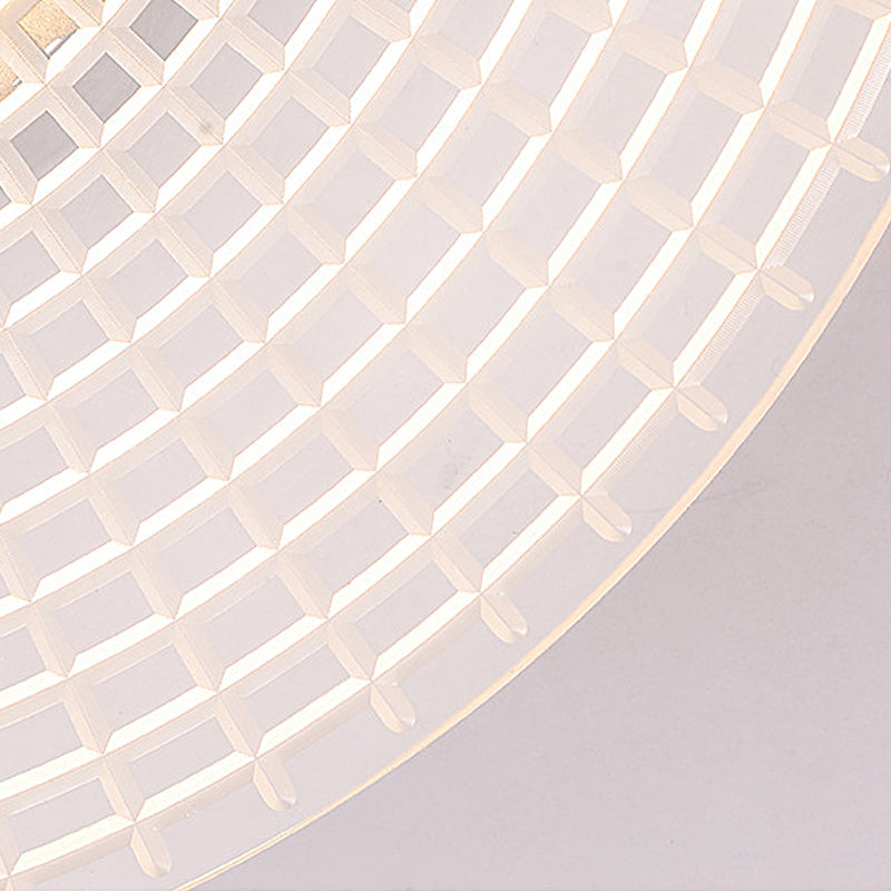 Modern Round Acrylic LED Wall Sconce Stripes Grid Pattern Lighting for Living Room and Bedroom