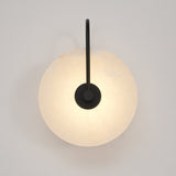 Modern Round Alabaster LED Wall Sconce Elegant Stone Wall Lamp for Interior Living Spaces