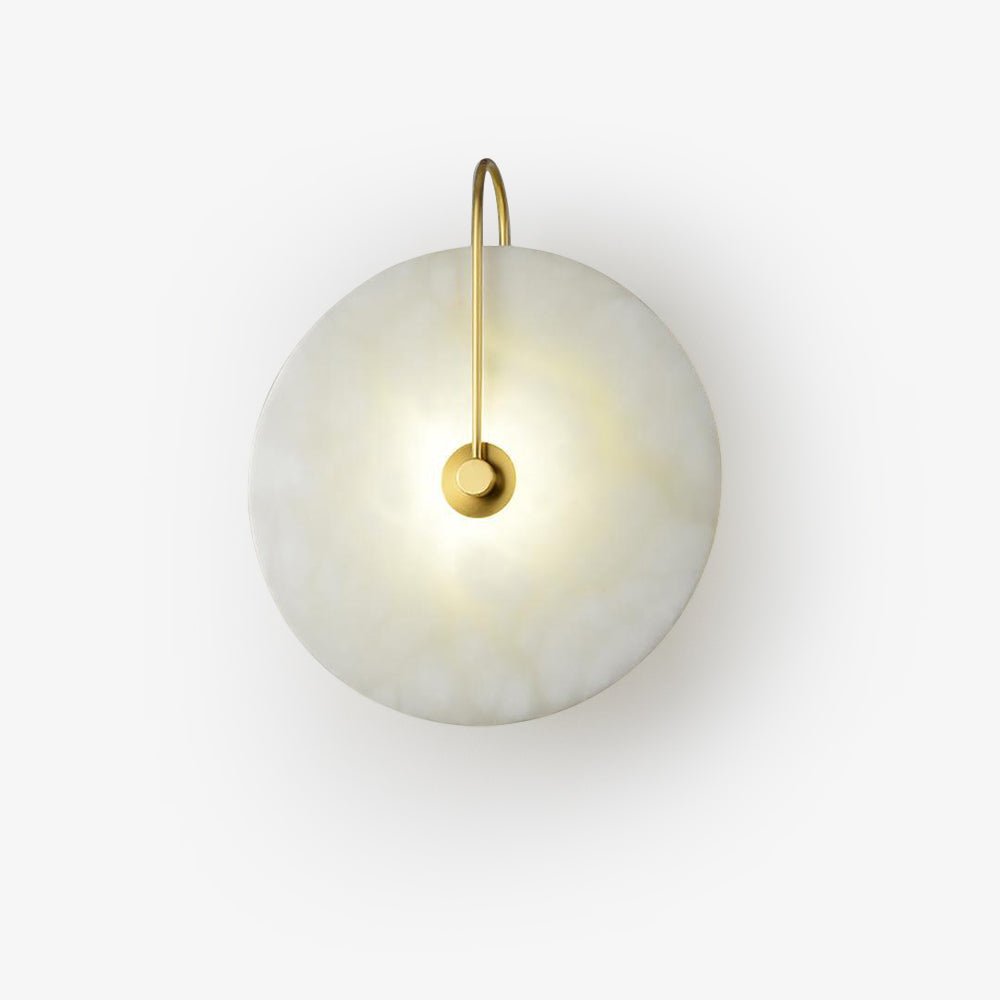 Modern Round Alabaster LED Wall Sconce Elegant Stone Wall Lamp for Interior Living Spaces