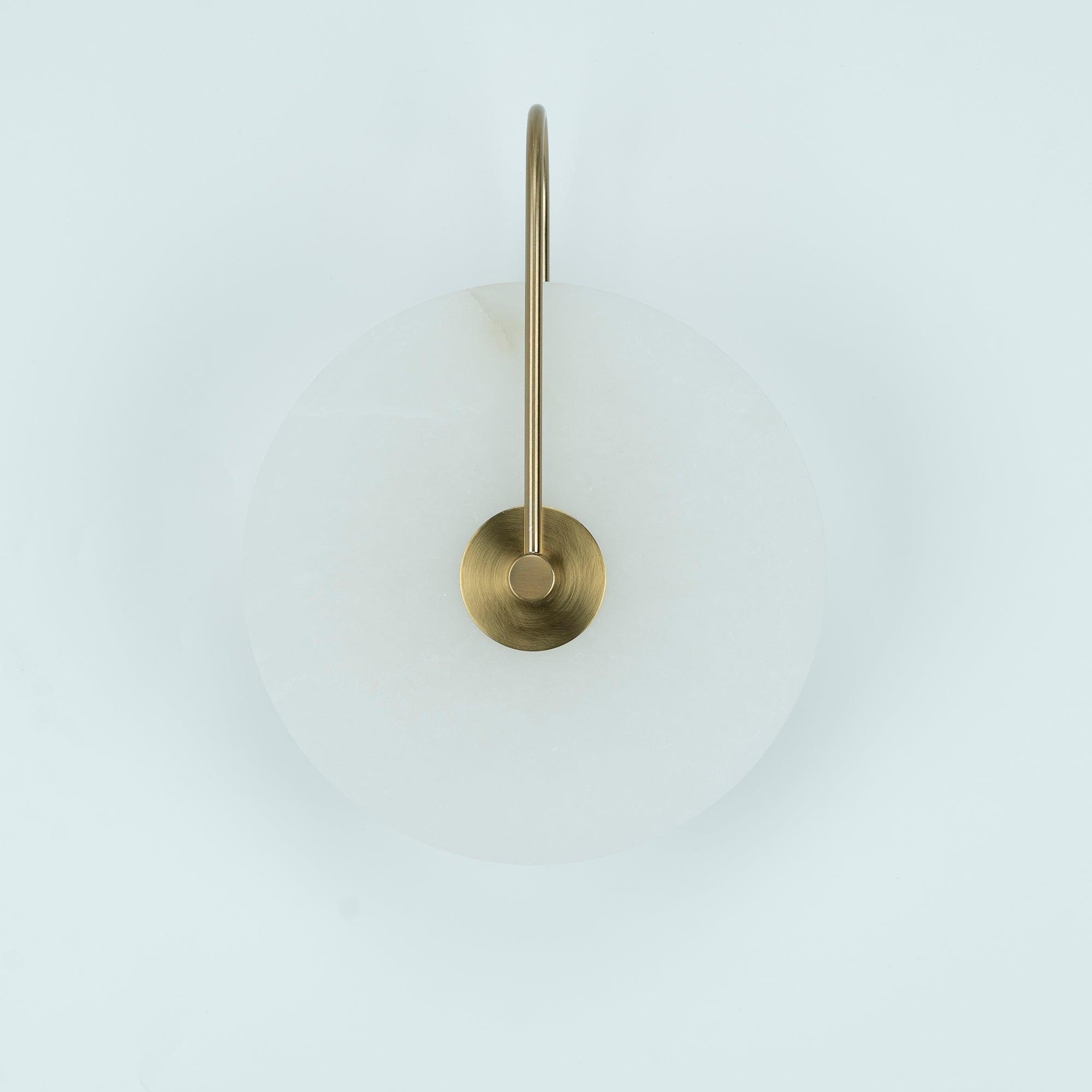 Modern Round Alabaster LED Wall Sconce Elegant Stone Wall Lamp for Interior Living Spaces