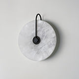 Modern Round Alabaster LED Wall Sconce Elegant Stone Wall Lamp for Interior Living Spaces