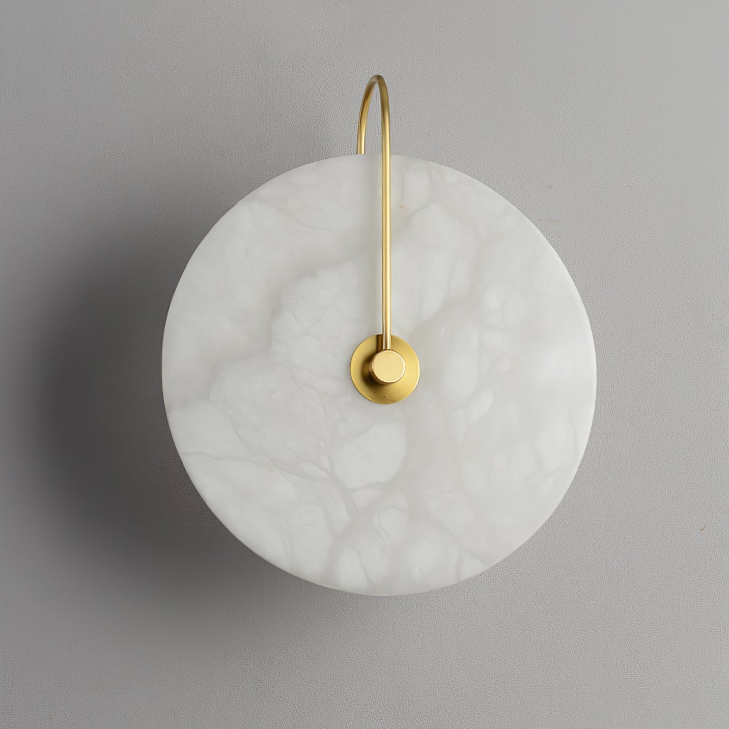 Modern Round Alabaster LED Wall Sconce Elegant Stone Wall Lamp for Interior Living Spaces