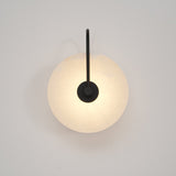Modern Round Alabaster LED Wall Sconce Elegant Stone Wall Lamp for Interior Living Spaces