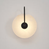 Modern Round Alabaster LED Wall Sconce Elegant Stone Wall Lamp for Interior Living Spaces
