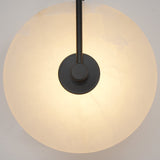 Modern Round Alabaster LED Wall Sconce Elegant Stone Wall Lamp for Interior Living Spaces