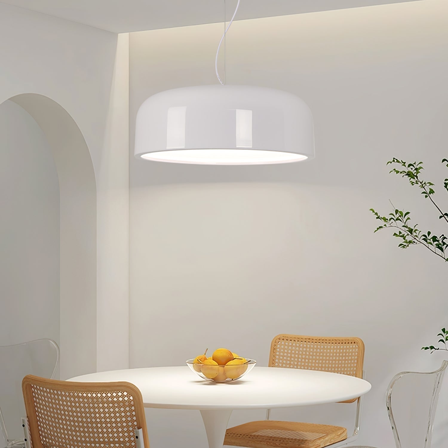 Modern Round Aluminum Pendant Light with Soft Diffused Illumination for Contemporary Interior Decor