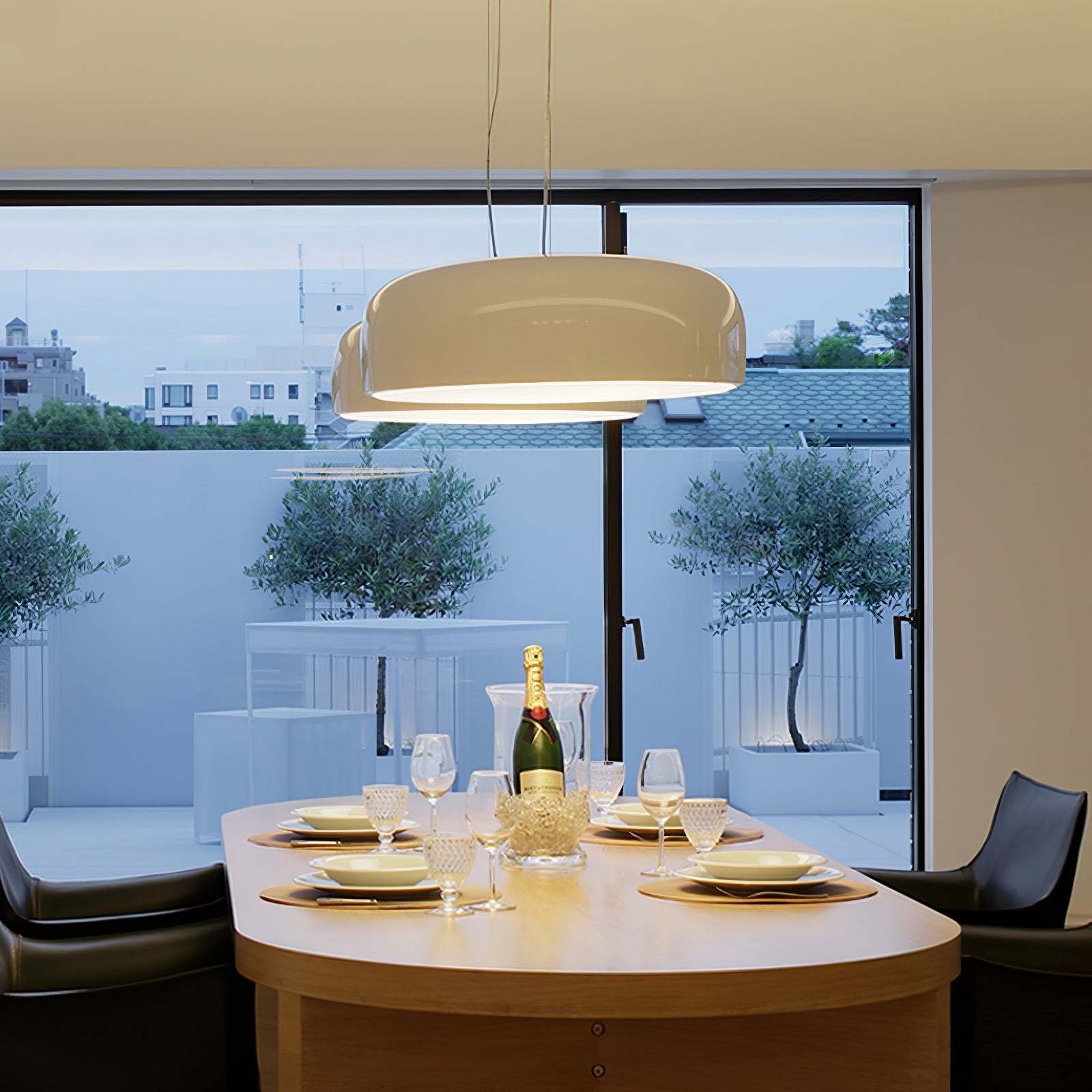 Modern Round Aluminum Pendant Light with Soft Diffused Illumination for Contemporary Interior Decor