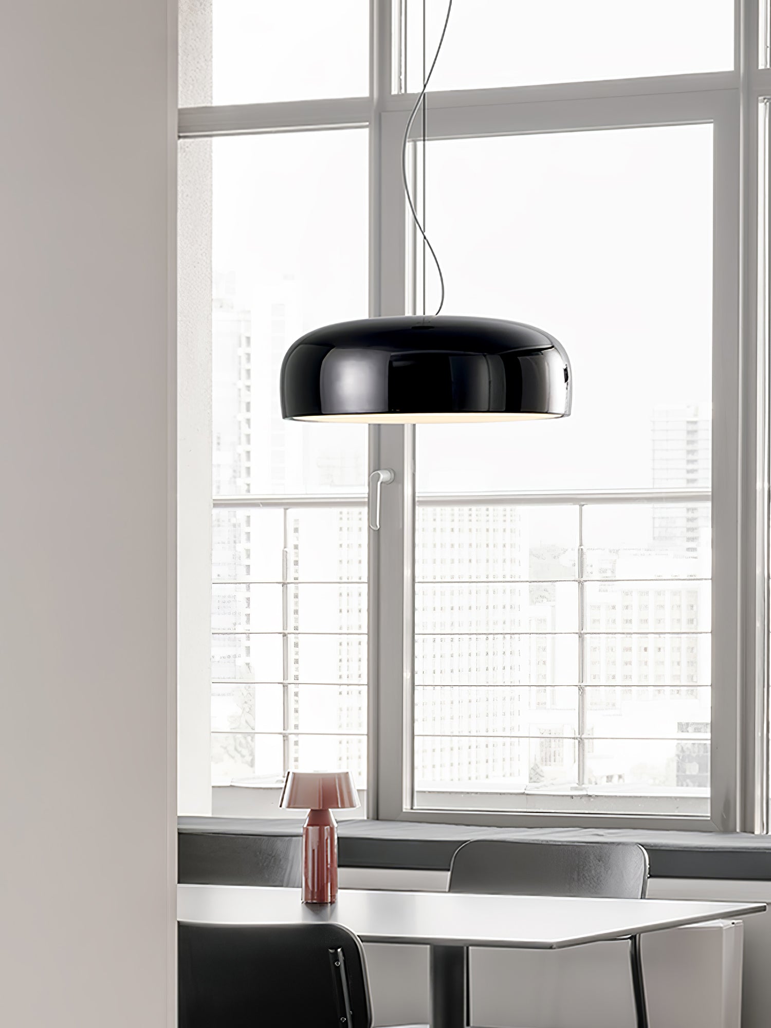 Modern Round Aluminum Pendant Light with Soft Diffused Illumination for Contemporary Interior Decor