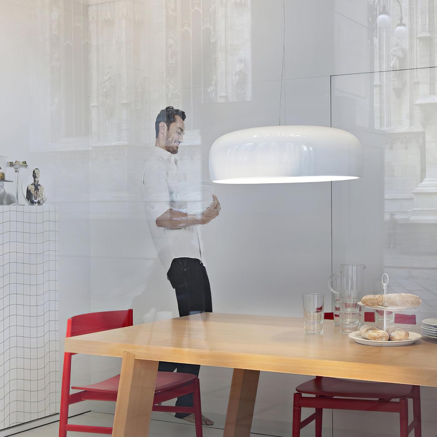Modern Round Aluminum Pendant Light with Soft Diffused Illumination for Contemporary Interior Decor